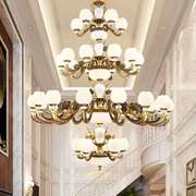 欧式楼梯灯具酒店别墅复式楼大吊灯中空美式中式楼中客厅餐厅