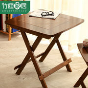 小折叠方桌子(方桌子)正方形折叠桌餐桌楠竹实木吃饭桌简易家用阳台折叠桌