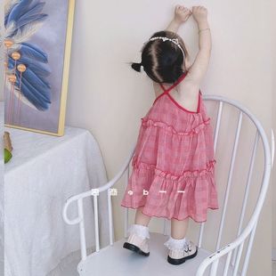 巴拉巴柆女童连衣裙2024夏季最女孩儿童吊带，公主裙洋气甜美清