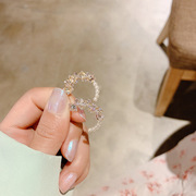 S925银针甜美设计感甜美水晶花朵耳钉韩版气质网红耳夹耳环女