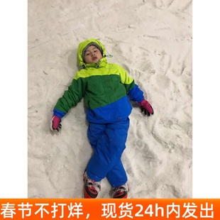 外贸原单儿童滑雪服套装男女童中幼大童棉衣服滑雪衣防水保暖透气