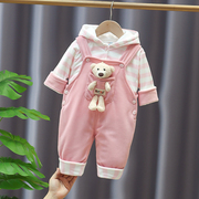 新男宝宝冬装夹棉套装012岁新生婴幼儿衣服冬季儿童棉衣三件套促
