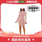 almostfamous青少年女式绞花针织，及膝毛衣连衣裙-棕色美国