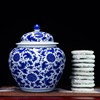 景德镇陶瓷器普洱茶叶罐，带盖密封罐中式客厅青花瓷，装饰品摆件大号