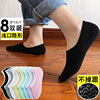袜子女船袜短袜纯棉浅口隐形夏季薄款低帮硅胶，防滑不掉跟袜底床袜
