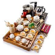聚森紫砂功夫茶具套装整套茶杯，套装组合盖碗实木，茶盘四合一电磁炉