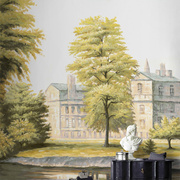 路易斯湖城堡个性壁画墙画 欧尚新古典轻奢风 客厅沙发卧室背景墙