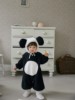 23秋冬韩版婴儿，连体衣ins熊猫造型包屁衣毛绒，加厚带帽哈衣