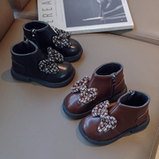 女童二棉短靴2023秋冬三岁儿童靴子，冬季洋气加绒软底小童鞋子