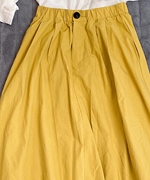黄色法式复古2021秋夏赫本风伞裙女 高腰显瘦A字中长款半身裙