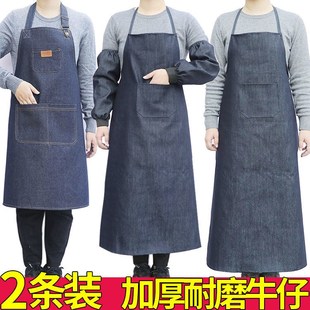 电焊工牛仔围裙男女工厂劳保防污帆布耐磨工作厨房咖啡馆烘焙围裙