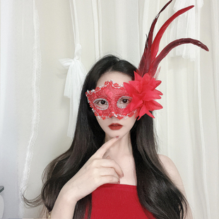 半脸公主古风面具威尼斯仙女化妆舞会万圣节舞台，表演网红同款道具