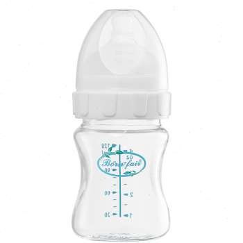 邦霏仿母乳新生婴儿大宝宝，防胀气防呛奶宽口径弧形玻璃奶瓶
