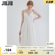 jiujiu法式白色吊带，连衣裙女2024夏季显瘦气质，度假风长裙子
