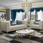 美式沙发简约现代客厅组合大小户型轻奢沙发多功能皮艺沙发可定制