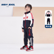 安迪杰克尔男童套装儿童，运动两件套纯棉帅气酷男孩国潮秋季童装