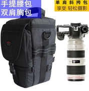 70-200长焦镜头6D2摄影包可带手柄5D4单肩斜挎单反相机包三角背包