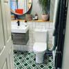 墨绿色复古花砖厨房卫生间瓷砖，厕所浴室墙砖阳台，庭院防滑哑光地砖