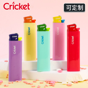 进口草蜢cricket五色一次性滑轮，砂轮式打火机，广告定制做印字