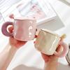 高颜值奶fufu马克杯带盖子勺可爱女生陶瓷咖啡杯子情侣办公室早餐