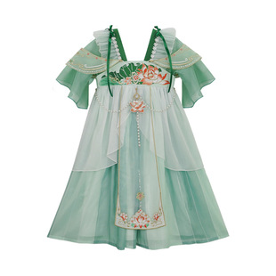 夏季儿童c古装超仙公主，连衣裙女童汉服中国风，宝宝唐装襦裙