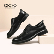 OKKO软底商务皮鞋百搭时尚透气男士皮鞋系带休闲男士结婚鞋英伦风