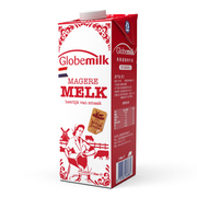 荷兰进口荷高Globemilk 脱脂纯牛奶1L*6大瓶3.7%乳蛋白高端包