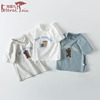婴儿短袖t恤上衣纯棉夏季薄款半袖女男宝宝夏装条纹蓝色白色中袖