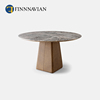 finnnavian大理石圆餐桌，家用小户型varnis饭，桌子现代简约轻奢