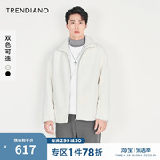 TRENDIANO男装2022冬季金貂绒仿皮草时尚外套男士潮牌