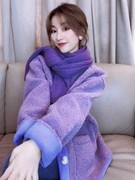 香芋紫色羊羔毛外套女秋冬2023高级感韩系上衣温柔高端摇粒绒
