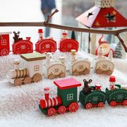 青檬圣诞节装饰品儿童木质小火车圣诞礼物摆件