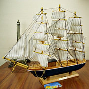 新50cm大号实木帆船模型摆件 送老师同学生日 一帆风顺寓意促