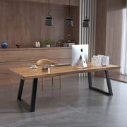 简易办公桌家用 实木电脑办公桌单人位办公室 小型办公桌现代简约
