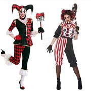 欧美万圣节服装女马戏团回魂惊悚套装小丑服装，化妆舞会表演出服