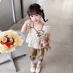 女童夏装时髦洋气套装2024儿童夏季网红装女宝宝中国风两件套