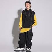 街舞儿童潮服定制hiphop机能马甲工装裤子套装男女童bboy演出服装