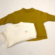 自留80-130日系男女童两色纯棉毛圈拼接袖子大口袋套头卫衣