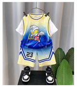童装男童奥特曼衣服2-10岁酷帅男孩夏装短袖，套装夏季运动篮球服潮