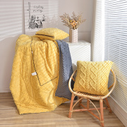 纯色加厚珊瑚绒双面绒抱枕被子办公室午睡毯子汽车沙发靠垫被两用