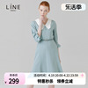 line韩国女装商场同款秋季气质宴会，五分袖连衣裙nwoplc0100