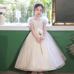 儿童礼服公主裙夏高端轻奢小众，婚礼花童，主持人钢琴演奏女童晚礼服
