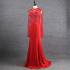 红色晚礼服裙显瘦气质新娘，敬酒服主持人，年会摄影写真优雅鱼尾裙