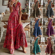 Floral Camis Party Elegant Dress花卉吊带背心派对优雅连衣裙女