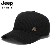 JEEP SPIRIT吉普帽子男士中老年棒球鸭舌帽秋冬护耳加绒加厚