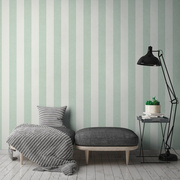 北欧绿色竖条纹墙纸壁画，客厅卧室沙发，背景墙布素雅环保壁布
