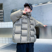 男童冬季韩系编织面包羽绒服2023儿童冬装加厚防水免洗外套潮