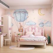 网红热气球壁纸儿童房定制墙纸温馨女孩公主房卧室背景墙布壁画
