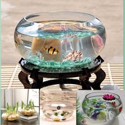 水培玻璃花瓶透明大号水仙，盆碗莲盆睡莲花盆乌龟鱼缸水养植物器皿