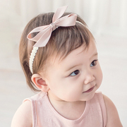 f302韩国进口女宝宝，蝴蝶结发带公主头花婴幼儿童，百天周岁摄影配饰